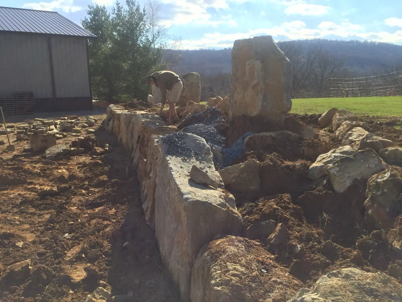 Large rocks in the vineyard